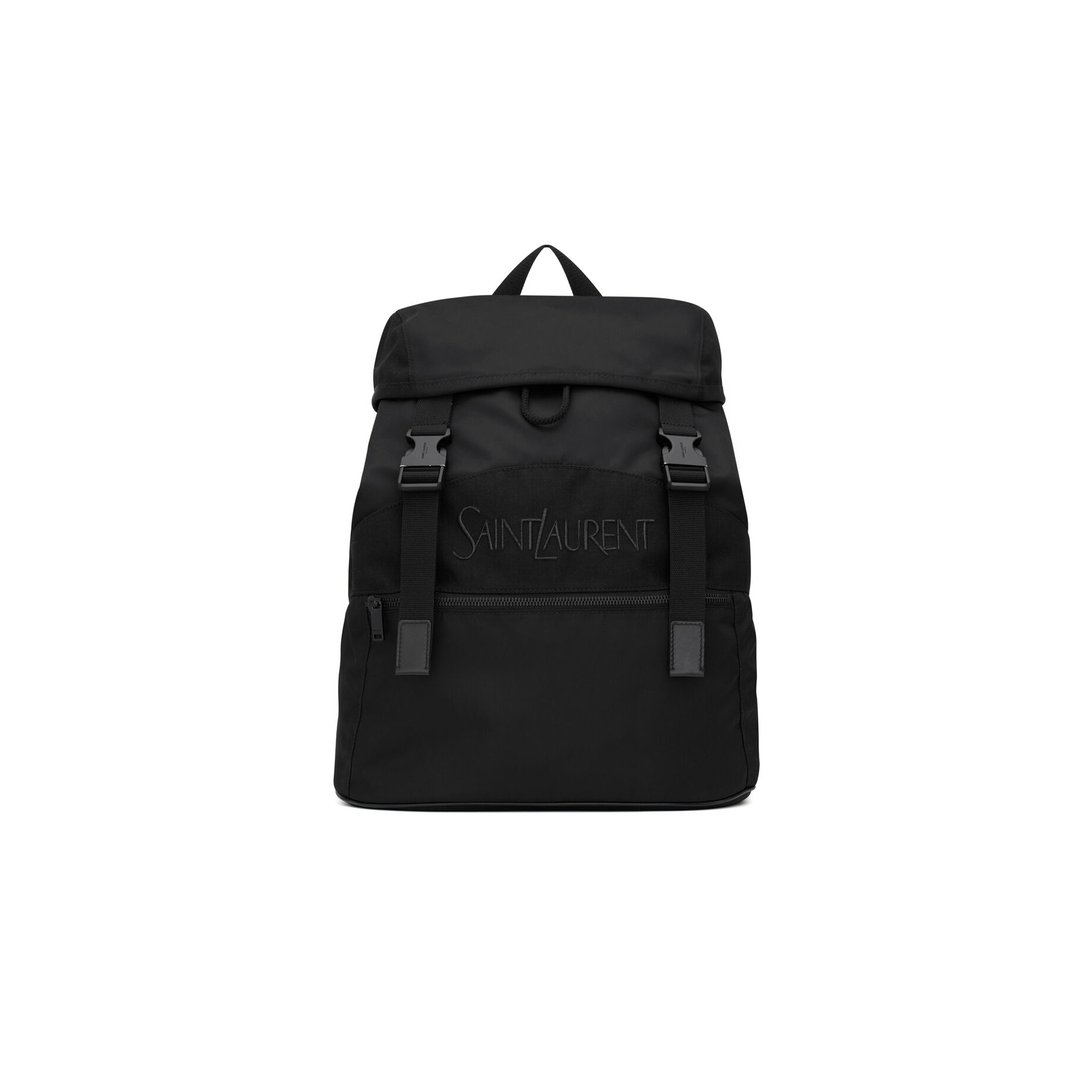 YSL SAINT LAURENT BACKPACK IN ECONYL® AND VEGETABLE-TANNED LEATHER 756285FACEO1000 (45*44*24cm)